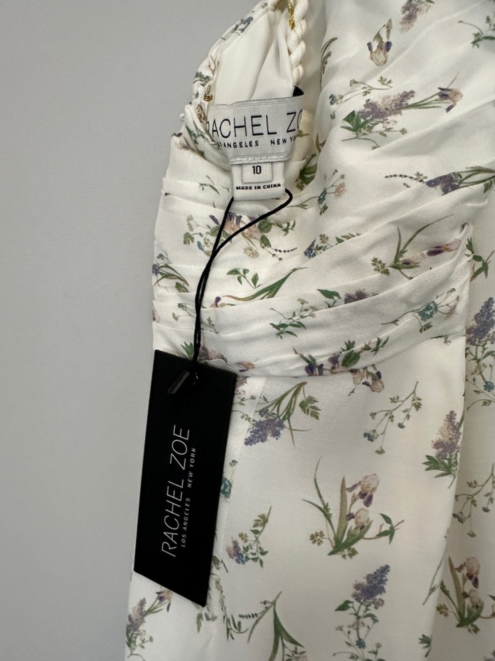 Rachel Zoe Olivia Grecian Goddess Gown Silk Blend Floral Halter Maxi Dress Sz 10 - Picture 3 of 8